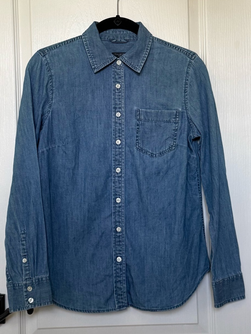 Talbots Denim Chambray Button Down Shirt, Size PP